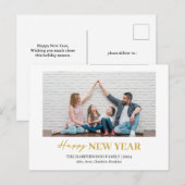 シンプルモダンエレガントHappy New Year One写真 シーズンポストカード (正面/裏面)