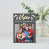 シンプルモダンエレガントHappy New Year One写真 シーズンポストカード (スタンド正面)