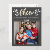 シンプルモダンエレガントHappy New Year One写真 シーズンポストカード (正面/裏面)