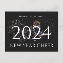 シンプルモダンエレガントHappy New Year One写真 シーズンポストカード