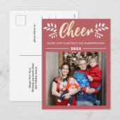 シンプルモダンエレガントHappy New Year One写真 シーズンポストカード (正面/裏面)