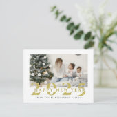 シンプルモダンエレガントHappy New Year One写真 シーズンポストカード (スタンド正面)