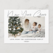 シンプルモダンエレガントHappy New Year One写真 シーズンポストカード (正面)