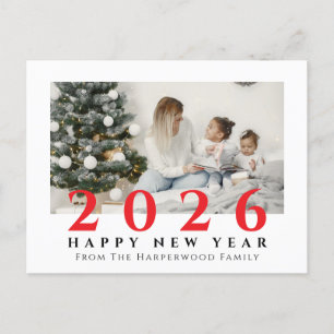 シンプルモダンエレガントHappy New Year One写真 シーズンポストカード