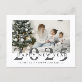 シンプルモダンエレガントHappy New Year One写真 シーズンポストカード