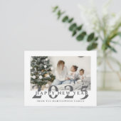 シンプルモダンエレガントHappy New Year One写真 シーズンポストカード (スタンド正面)