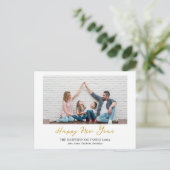 シンプルモダンエレガントHappy New Year One写真 シーズンポストカード (スタンド正面)