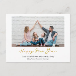 シンプルモダンエレガントHappy New Year One写真 シーズンポストカード