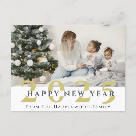 シンプルモダンエレガントHappy New Year One写真 シーズンポストカード