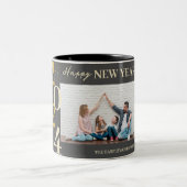 シンプルモダンエレガントHappy New Year One写真 ツートーンマグカップ (中央)