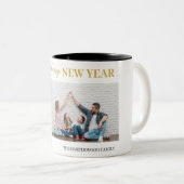 シンプルモダンエレガントHappy New Year One写真 ツートーンマグカップ (正面右)