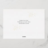 シンプルモダンエレガントHappy New Year One写真 箔シーズンカード (裏面)