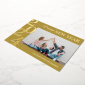 シンプルモダンエレガントHappy New Year One写真 箔シーズンカード (回転した状態)