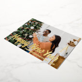 シンプルモダンエレガントHappy New Year One写真 箔シーズンカード (回転した状態)