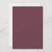 シンプルモダンエレガントMinimalist Burgundy Script セーブザデート (裏面)