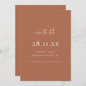 シンプルモダンエレガントMinimalist Copper Script セーブザデート (正面/裏面)