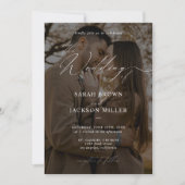 シンプルモダンエレガントQRコード写真結婚s 招待状 (正面)