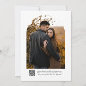 シンプルモダンエレガントQRコード写真結婚s 招待状 (裏面)