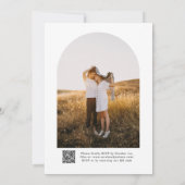 シンプルモダンエレガントQRコード結婚の 招待状 (裏面)