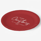 シンプルモダンエレガントRed Happy Chrimas ペーパープレート (アングル)