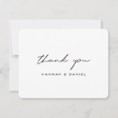 シンプルモダンエレガントScript白黒結婚の サンキューカード (正面)