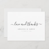 シンプルモダンエレガントScript結婚の サンキューカード (正面/裏面)
