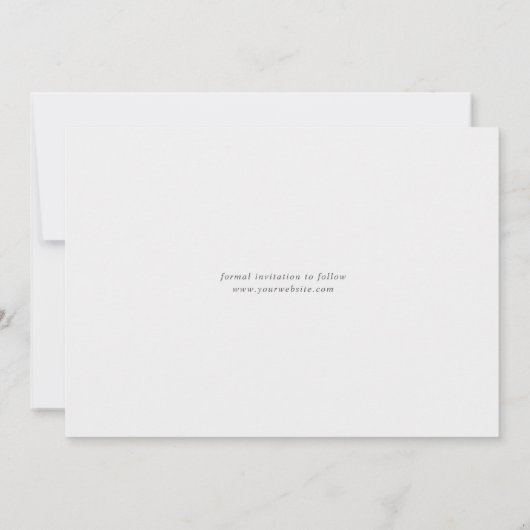 シンプルモダンエレガントScript結婚の セーブザデート (裏面)