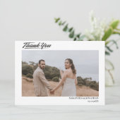 シンプルモダンエレガントScript 4結婚枚の写真 サンキューカード (スタンド正面)