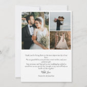 シンプルモダンエレガントScript 4結婚枚の写真 サンキューカード (裏面)