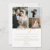 シンプルモダンエレガントScript 6結婚枚の写真 サンキューカード (裏面)