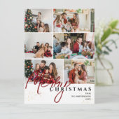 シンプルモダンエレガントScript 6 photo Christmas シーズンカード (スタンド正面)