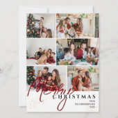 シンプルモダンエレガントScript 6 photo Christmas シーズンカード (正面)