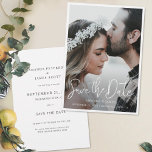シンプルモダンエレガントScript Photo日付の保存 セーブザデート<br><div class="desc">この単純にシックな写真の結婚式は、日付フラットカードを保存する暖かく、ミニマルなデザインを持って、フロントに明確で控え目に囲ま縁どれている。また、このデザインはフルフォト縁どスタイルに入っていなく、お店の方が好きなのもしを確認して下さい。フロントは活気のあるモダンSave the Date文字を使用して、あなたの名と日付と白い場所の上に結婚を特徴としている。背景を透明に設定し、紙の色がベースカラーとして機能するようにする。背景の色を選択できもしる。必要に応じて文字を編集することもできます。不要な文字フィールドを削除したり、文字の色やフォントを変更したりする場合がある。私たちは背中の文字にグレーのトーンを選んだ。直感的なデザインツール、写真お気に入りのとインスピレーションを使用して、このウェディングはユニークなスタイリッシュ日付フラットカードを保存する！</div>