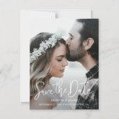 シンプルモダンエレガントScript Photo日付の保存 マグネット招待状 (正面)