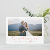 シンプルモダンエレガントScript Photo結婚's invitat 招待状 (スタンド正面)