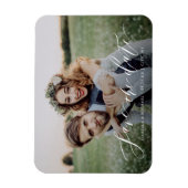 シンプルモダンエレガントscript photo save date マグネット (縦)