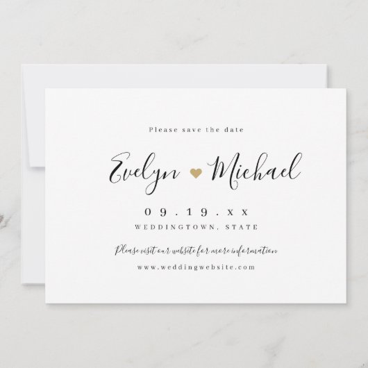 シンプルモダンエレガントscript photo save date 招待状 (裏面)
