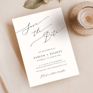 シンプルモダンエレガントScript Wedding日付の保存