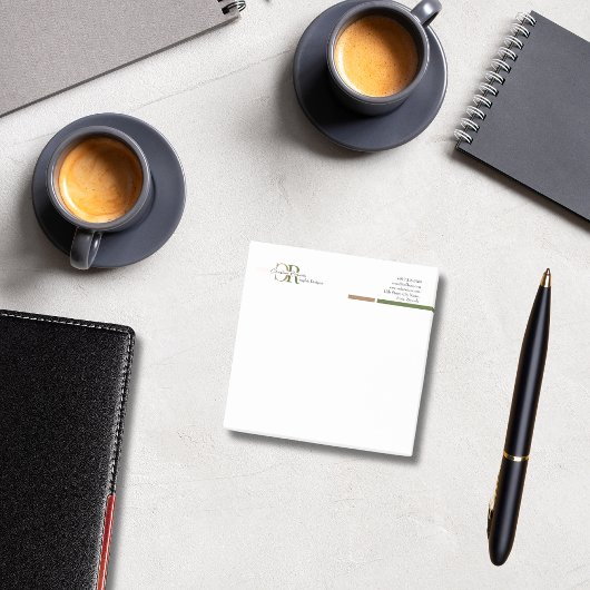 シンプルモダンオリーブグリーン金ゴールドモノグラム ポストイット