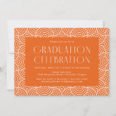 シンプルモダンオレンジ写真卒業パーティー 招待状 (裏面)