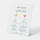 シンプルモダンカクテルシグネチャードリンクバーメニュー 台座サイン (正面)