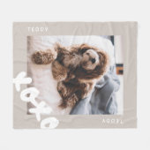 シンプルモダンカスタマイズ名Pet写真 フリースブランケット (正面(横))