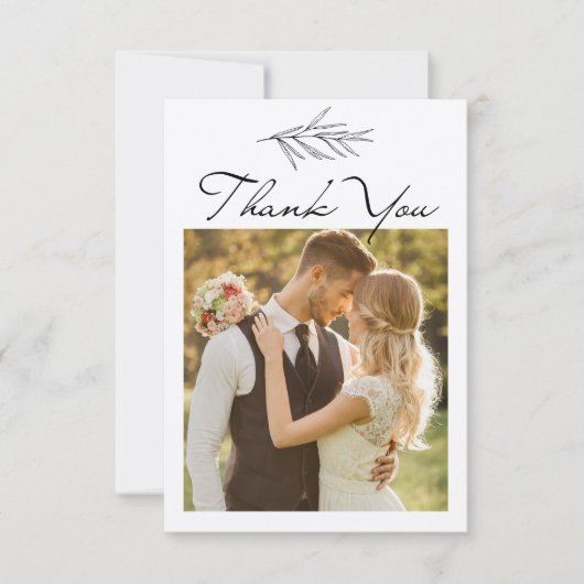 シンプルモダンカスタマイズ結婚サンキューカード サンキューカード (正面)