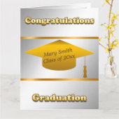 シンプルモダンカスタマイズ金ゴールド カード (黄色い花)