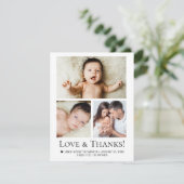 シンプルモダンカスタムベビーコラージュ サンキューカード (スタンド正面)