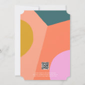 シンプルモダンカスタムレトロのQR結婚コード 招待状 (裏面)