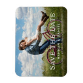 シンプルモダンカスタム写真の結婚式 マグネット (縦)