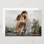 シンプルモダンカスタム写真の結婚式 招待状 (正面/裏面)