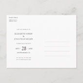 シンプルモダンカスタム写真の結婚式 案内ポストカード (裏面)