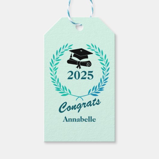 シンプルモダンカスタム年名卒業パーティー ギフトタグ (正面)